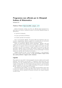 Programma non ufficiale per le Olimpiadi Italiane di Matematica