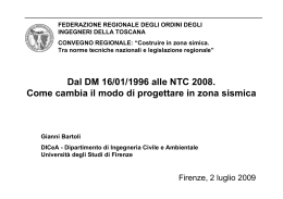 Dal DM 16/01/1996 alle NTC 2008. Come cambia il modo di