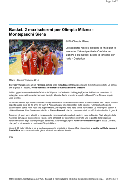 Basket. 2 maxischermi per Olimpia Milano