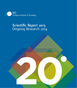 Scientific Report 2013 Ongoing Research 2014