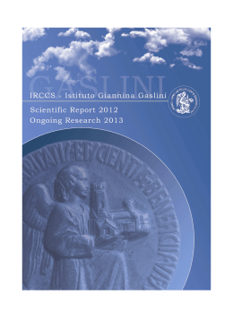 Scientific Report 2012 - Ongoing Research 2013