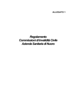 Regolamento Commissioni di Invalidità Civile Azienda