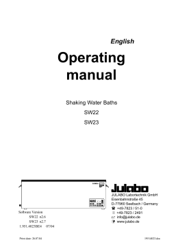 Operating manual - Julabo Italia S.r.l.