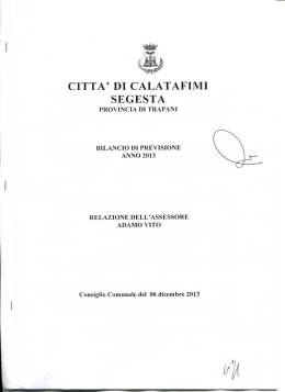 CITTA` DI CALATAFIMI SEGESTA - Comune di Calatafimi Segesta