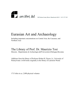Eurasian Art and Archaeology: The Library of Prof. Dr