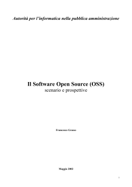 Il Software Open Source (OSS) - Scenario e prospettive