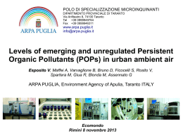 Levels of emerging and unregulated Persistent Organic Pollutants
