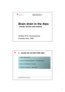 Brain drain in the Alps - Convenzione delle Alpi