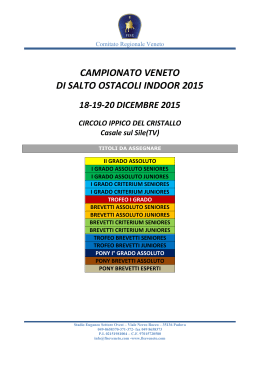 CAMPIONATO VENETO DI SALTO OSTACOLI INDOOR 2015