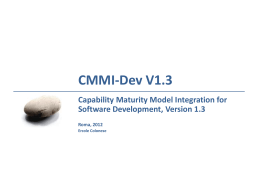CMMI-Dev V1.3 - Ercole Colonese Consulenza direzionale