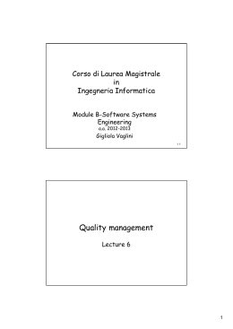 Quality management - E-learning del Polo di Ingegneria