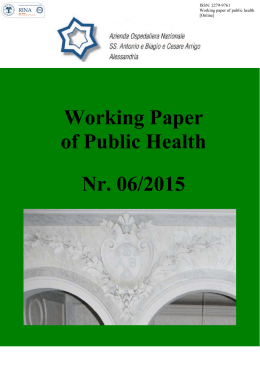 Working Paper of Public Health Nr. 06/2015