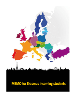 MEMO FOR ERASMUS STUDENTS - LLP Manager