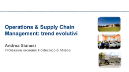 Operations & Supply Chain Management: trend evolutivi