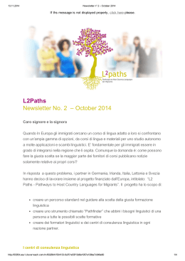 L2Paths Newsletter No. 2 – October 2014