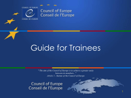Guide for Trainees - Conseil de l`Europe