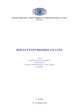 BOLLETTINO RISORSE ON LINE