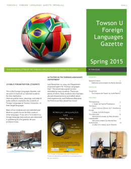 Towson U Foreign Languages Gazette Spring 2015