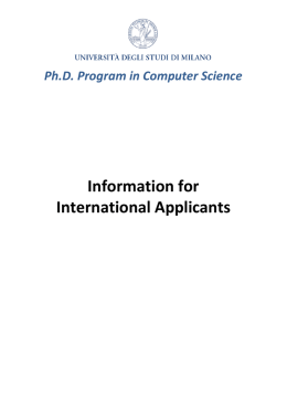 Information for International Applicants - Sesar Lab