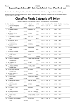 Classifica Finale Categoria A/T 60 km