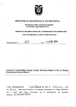 PROVINCIA REGIONALE DI MESSINA M de, «4LU6.2014