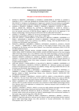 List of publications - IZS della Lombardia e dell`Emilia Romagna