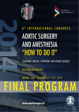 FINAL PROGRAM - 7th international congress aortic surgery and