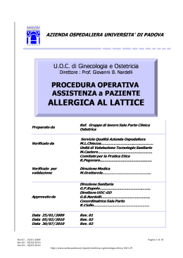 paziente allergica al lattice - Università degli Studi di Padova