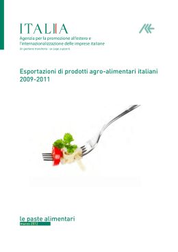 le paste alimentari Esportazioni di prodotti agro-alimentari
