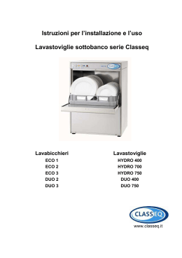 manuale installazione ed uso lavastoviglie sottobanco