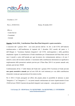 Circolare n. 2/15 Prot. n. 29/2015/CG Roma, 30 ottobre