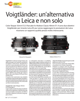 Voigtländer: un`alternativa a Leica e non solo