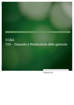 CC&G T2S – Deposito e Restituzione delle garanzie