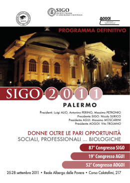 Congresso Società Italiana di Ostetricia e Ginecologia Palermo 2011
