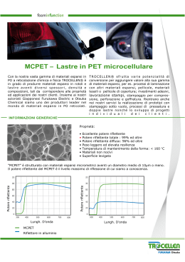 MCPET – Lastre in PET microcellulare