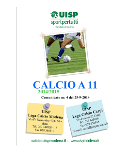 nr.4 del 25.09.2014 - Sporting Club Sassuolo