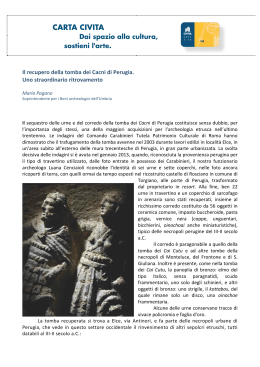 Il recupero della tomba dei Cacni di Perugia. Uno