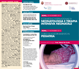 decima edizione (2015) - unità di Neonatologia, patologia e terapia