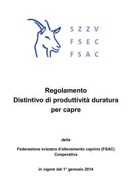 Regolamento Distintivo di produttività duratura per capre (2014)