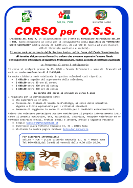 S Sol.Co. FOR CORSO per O.S.S.