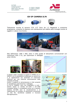 Specifiche tecniche e funzioni delle telecamere