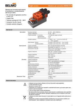 Foglio tecnico Attuatore per serranda LM230A-S-TP