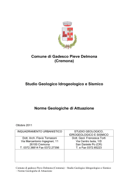 Comune di Gadesco Pieve Delmona (Cremona) Studio Geologico