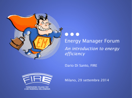Energy manager - Federazione Italiana per l`uso Razionale dell