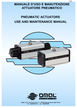 manuale d`uso e manutenzione attuatore pneumatico