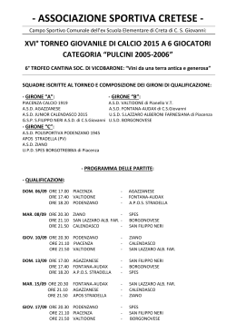 Programma Torneo 2015