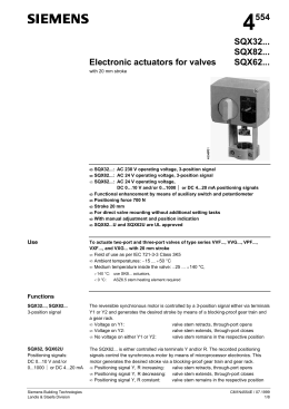 4554 Electronic actuators for valves SQX32... SQX82... SQX62