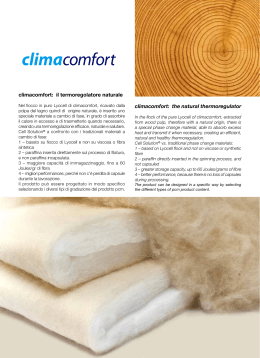 climacomfort: il termoregolatore naturale climacomfort: the
