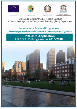 PRE-Info Application URED PhD Programme 2015-2018