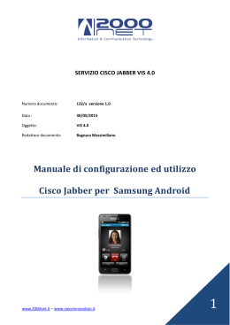 Manuale di configurazione ed utilizzo Cisco Jabber per Samsung